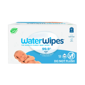 WaterWipes Plastic-Free Original Baby Wipes, 99.9% Water Based Wipes, Unscented & Hypoallergenic for Sensitive Skin, 720 Count (12 Packs)
